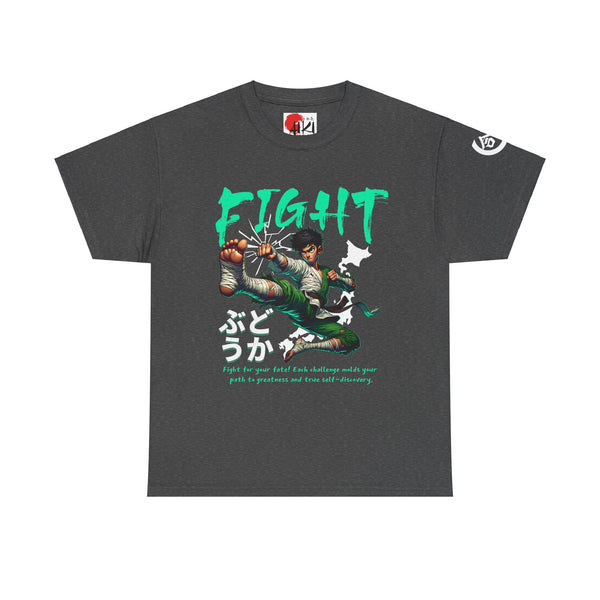 Aiki FIGHT! Unisex Heavy Cotton Tee - Motivational Graphic T-Shirt for Gamers and Fitness Enthusiasts