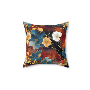 Artistic Floral & Warrior Square Pillow | Unique Home Decor for Modern Spaces