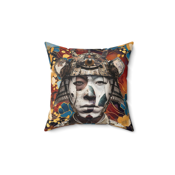 Artistic Floral & Warrior Square Pillow | Unique Home Decor for Modern Spaces